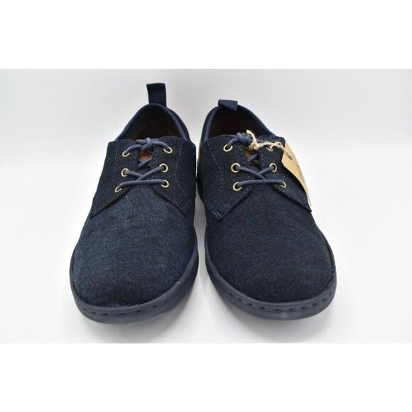 Born Mens Size 12 Marcus Navy Brown Wool Fabric Lace Up Casual Shoes Sneakers - Picture 7 of 11